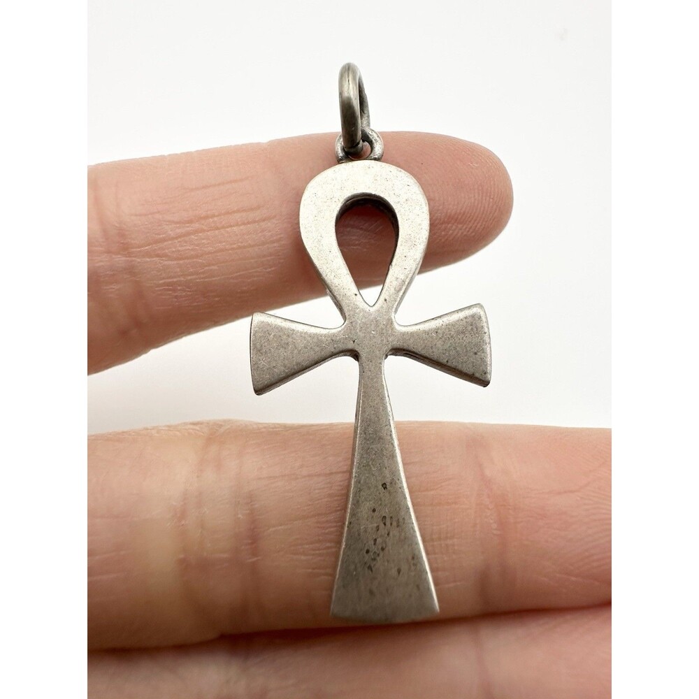 Vintage Egyptian Revival Sterling Silver ANKH Cross Pendant